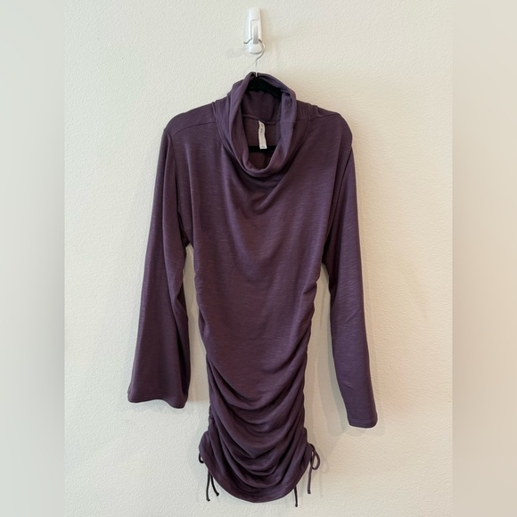 SOLD - Anthropologie Deep Purple Cowl Neck Sweater Dress - Picture 5 of 6